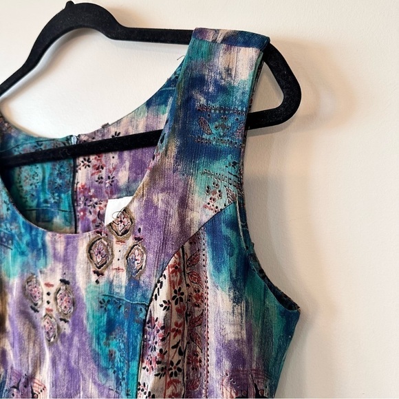 Vintage “Allegra” Floral Watercolour Tiered Dress - Picture 10 of 14